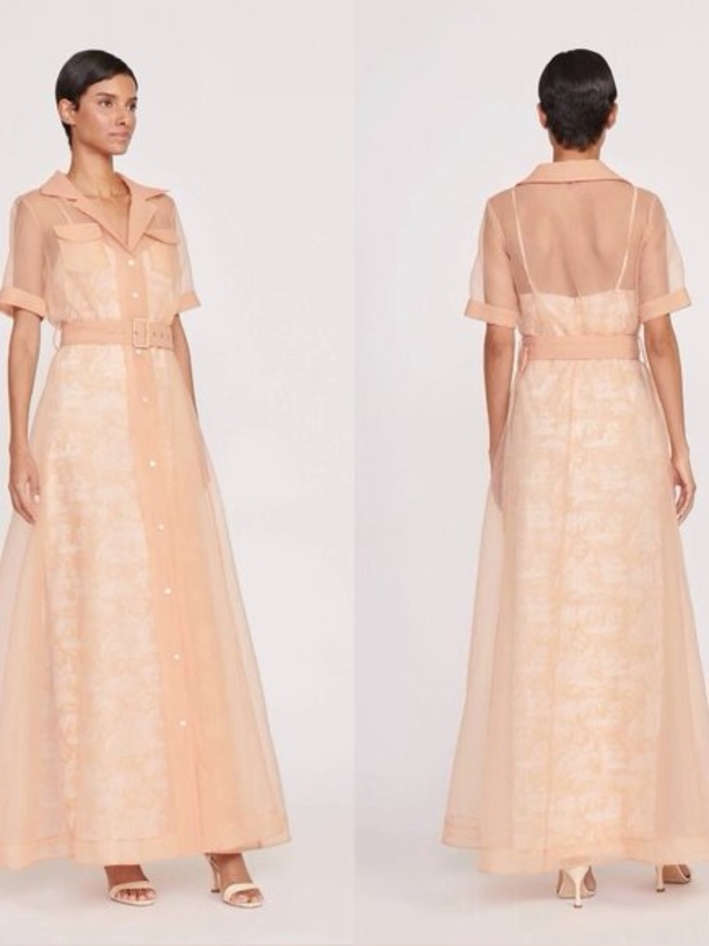 NWT STAUD Millie Organza Dress in Beige Ivory Tulle Size 2